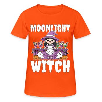 MOONLIGHT WITCH - WITCH HALLOWEEN - Women's Breathable T-Shirt - neon orange - Front - AI Model Female 172 dark (172cm)