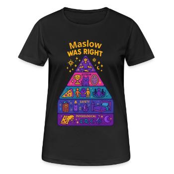Maslow avait raison - T-shirt respirant Femme - noir - Devant - AI Model Female 172 light (172cm)