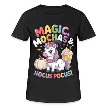 Magischer Einhorn Hocus Pocus Design - Frauen T-Shirt atmungsaktiv - Schwarz - Vorne - AI Model Female 172 light (172cm)