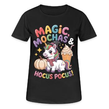 Magischer Einhorn Halloween Spaß - Frauen T-Shirt atmungsaktiv - Schwarz - Vorne - AI Model Female 172 light (172cm)