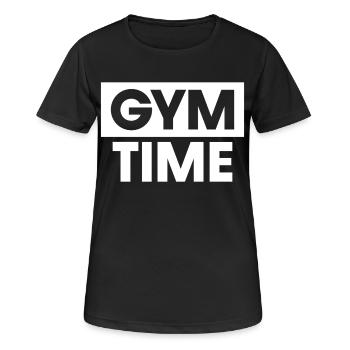 Zeit im Fitnessstudio - Frauen T-Shirt atmungsaktiv - Schwarz - Vorne - AI Model Female 172 light (172cm)