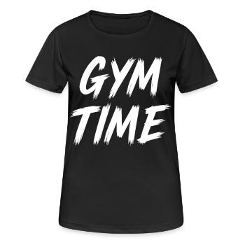 Zeit im Fitnessstudio - Frauen T-Shirt atmungsaktiv - Schwarz - Vorne - AI Model Female 172 light (172cm)