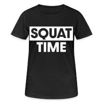 Squat Time - Women's Breathable T-Shirt - black - Front - AI Model Female 172 light (172cm)