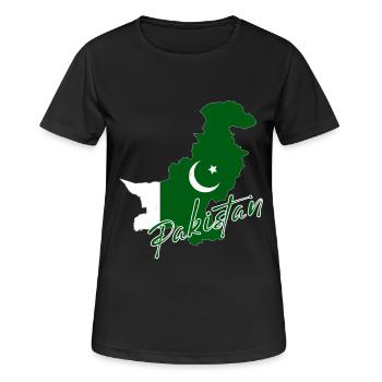 Carte du Pakistan, drapeau du Pakistan - T-shirt respirant Femme - noir - Devant - AI Model Female 172 light (172cm)