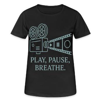 Kreatives Filmmotiv mit Slogan - Frauen T-Shirt atmungsaktiv - Schwarz - Vorne - AI Model Female 172 light (172cm)