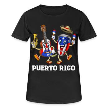 Puerto Rico Fiesta - Frauen T-Shirt atmungsaktiv - Schwarz - Vorne - AI Model Female 172 light (172cm)