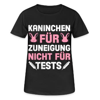 Animal Welfare RABBITS FOR AFFECTION NOT FOR TESTS - Women's Breathable T-Shirt - black - Front - AI Model Female 172 light (172cm)