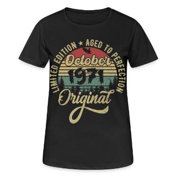 oktober 1971 Jahrestag oktober 1971 oktober - Frauen T-Shirt atmungsaktiv - Schwarz - Vorne - AI Model Female 172 light (172cm)