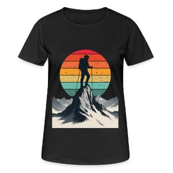 Aventurier au Sommet Montagne - T-shirt respirant Femme - noir - Devant - AI Model Female 172 light (172cm)