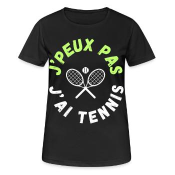 Design Tennis - T-shirt respirant Femme - noir - Devant - AI Model Female 172 light (172cm)