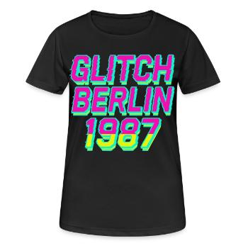 Glitch Berlin 1987 - Frauen T-Shirt atmungsaktiv - Schwarz - Vorne - AI Model Female 172 light (172cm)