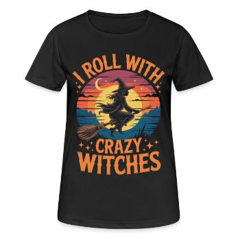Enchanted witch on magic forest background - Women's Breathable T-Shirt - black - Front - AI Model Female 172 light (172cm)
