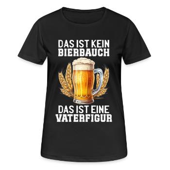 Vatertag DAS IST KEIN BIERBAUCH DAS IST VATERFIGUR - Frauen T-Shirt atmungsaktiv - Schwarz - Vorne - AI Model Female 172 light (172cm)