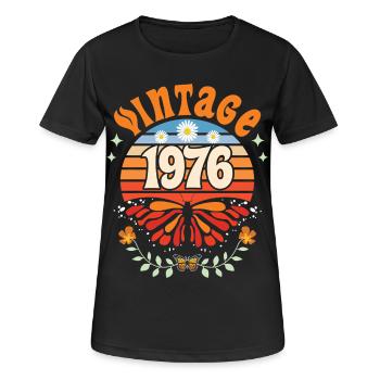 1976 Butterfly 50th Birthday Woman - Women's Breathable T-Shirt - black - Front - AI Model Female 172 light (172cm)