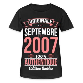 18th Birthday - Original - August 2007 - Women's Breathable T-Shirt - black - Front - AI Model Female 172 light (172cm)