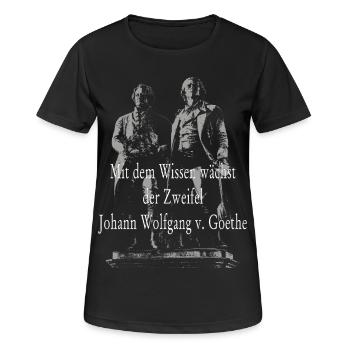 Citation de Johann Wolfgang von Goethe - T-shirt respirant Femme - noir - Devant - AI Model Female 172 light (172cm)