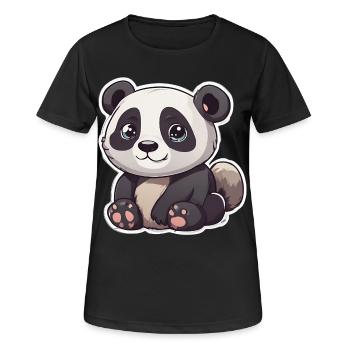 Cute panda with big eyes - Women's Breathable T-Shirt - black - Front - AI Model Female 172 light (172cm)
