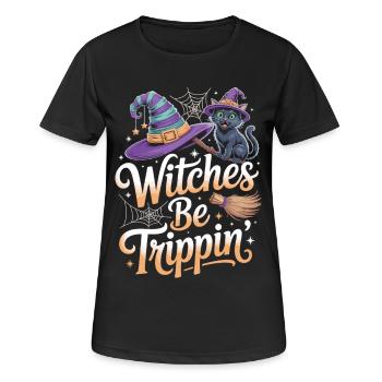 Cat Witch Halloween Costume - Women's Breathable T-Shirt - black - Front - AI Model Female 172 light (172cm)