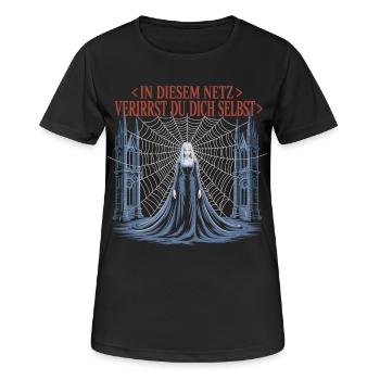 Gothic Web Quote Shirt – Dark Fantasy - Women's Breathable T-Shirt - black - Front - AI Model Female 172 light (172cm)