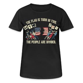 The People are Divided - Frauen T-Shirt atmungsaktiv - Schwarz - Vorne - AI Model Female 172 light (172cm)