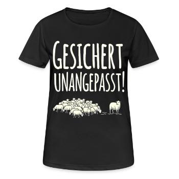 Gesichert Unangepasst Schaaf Herde - Frauen T-Shirt atmungsaktiv - Schwarz - Vorne - AI Model Female 172 light (172cm)