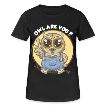 Hibou, êtes-vous ? - T-shirt respirant Femme - noir - Devant - AI Model Female 172 light (172cm)