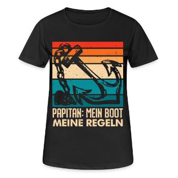 Futur père MON BATEAU MES RÈGLES Drôle - T-shirt respirant Femme - noir - Devant - AI Model Female 172 light (172cm)