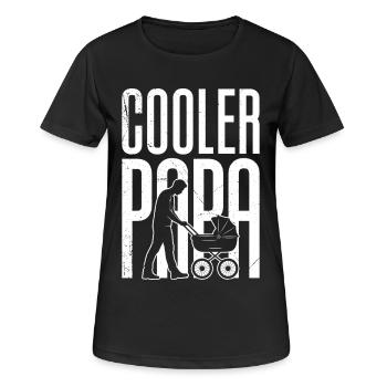 Werdender Papa COOLER PAPA Lustiges - Frauen T-Shirt atmungsaktiv - Schwarz - Vorne - AI Model Female 172 light (172cm)
