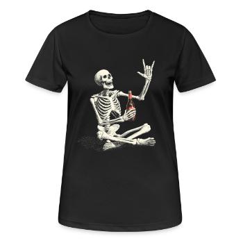 Jupe Squelette - T-shirt respirant Femme - noir - Devant - AI Model Female 172 light (172cm)
