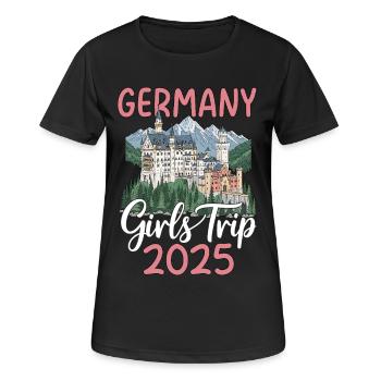 Allemagne Girls Trip 2025 Château de Neuschwanstein - T-shirt respirant Femme - noir - Devant - AI Model Female 172 light (172cm)