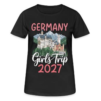 Allemagne Girls Trip 2027 Château de Neuschwanstein - T-shirt respirant Femme - noir - Devant - AI Model Female 172 light (172cm)