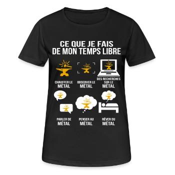 Was ich in meiner Freizeit mache Schmiede und Amboss - Frauen T-Shirt atmungsaktiv - Schwarz - Vorne - AI Model Female 172 light (172cm)