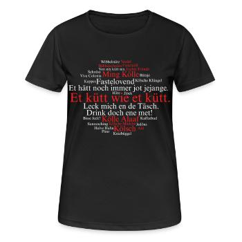 Cologne Kölsch Nuage de mots Carnaval de Cologne Alaaf Kölle - T-shirt respirant Femme - noir - Devant - AI Model Female 172 light (172cm)