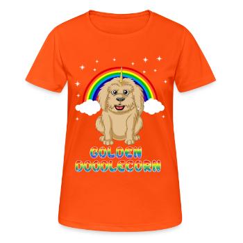 Magique Golden Doodle Licorne Fantasy Dog Design - T-shirt respirant Femme - orange néon - Devant - AI Model Female 172 dark (172cm)
