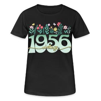1956 Flowers 70 Years Anniversary Woman - Women's Breathable T-Shirt - black - Front - AI Model Female 172 light (172cm)
