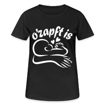 Baby Drinking Breastfeeding Mom O'zapft is - Women's Breathable T-Shirt - black - Front - AI Model Female 172 light (172cm)