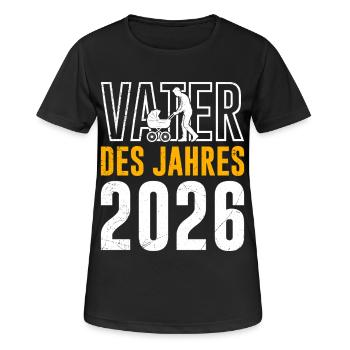 Vaterschaft VATER DES JAHRES 2026 LUSTIG - Frauen T-Shirt atmungsaktiv - Schwarz - Vorne - AI Model Female 172 light (172cm)