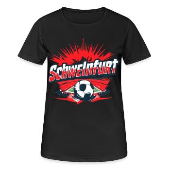 Schweinfurt Fussball Fanartikel - Frauen T-Shirt atmungsaktiv - Schwarz - Vorne - AI Model Female 172 light (172cm)