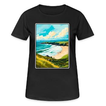 Affichage de voyage de la péninsule de Dingle en Irlande Paysage urbain - T-shirt respirant Femme - noir - Devant - AI Model Female 172 light (172cm)