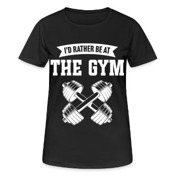 Ich wäre lieber im Fitnessstudio - Frauen T-Shirt atmungsaktiv - Schwarz - Vorne - AI Model Female 172 light (172cm)