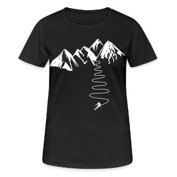 Cadeau Skieur De Haute Montagne Alpes Pyrenées - T-shirt respirant Femme - noir - Devant - AI Model Female 172 light (172cm)