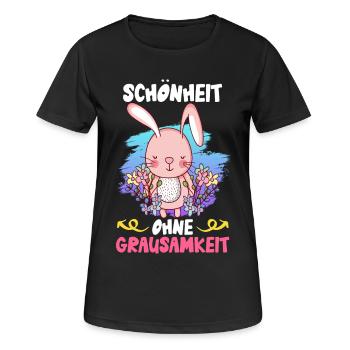 Tierwohl SCHÖNHEIT OHNE GRAUSAMKEIT LUSTIG - Frauen T-Shirt atmungsaktiv - Schwarz - Vorne - AI Model Female 172 light (172cm)