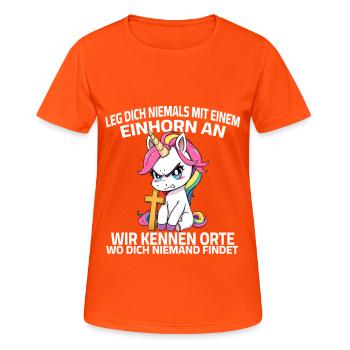 Never mess with a unicorn - Women's Breathable T-Shirt - neon orange - Front - AI Model Female 172 dark (172cm)