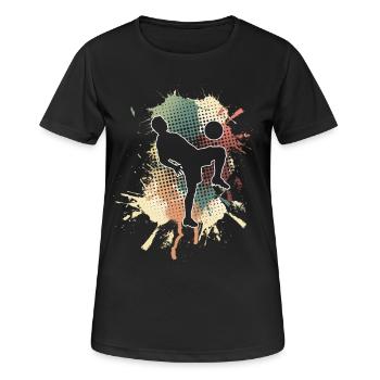 Football - T-shirt respirant Femme - noir - Devant - AI Model Female 172 light (172cm)