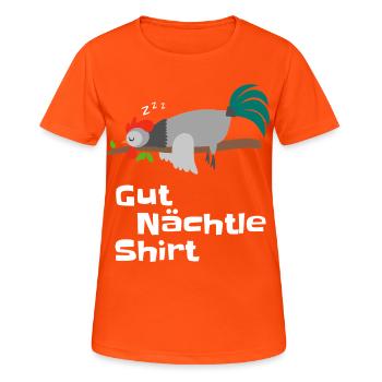 Chemise de nuit motif coq, pyjama, cadeau - T-shirt respirant Femme - orange néon - Devant - AI Model Female 172 dark (172cm)