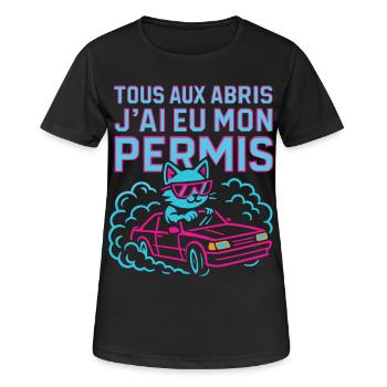 Driver Gift Driver's License - Women's Breathable T-Shirt - black - Front - AI Model Female 172 light (172cm)