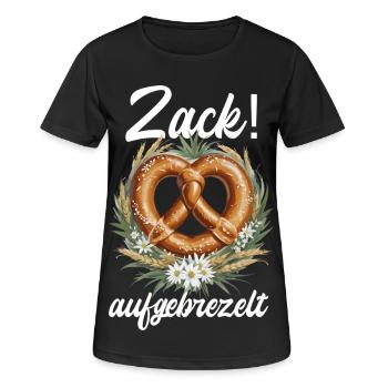Traditional Pretzel Zack Dressed Up Dirndl - Women's Breathable T-Shirt - black - Front - AI Model Female 172 light (172cm)