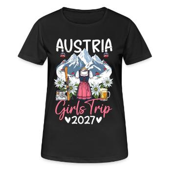 Austria Girls Trip 2027 - Frauen T-Shirt atmungsaktiv - Schwarz - Vorne - AI Model Female 172 light (172cm)