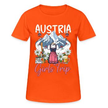 Austria Girls Trip - Women's Breathable T-Shirt - neon orange - Front - AI Model Female 172 dark (172cm)