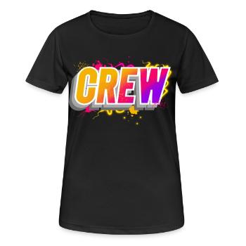 Crew - Frauen T-Shirt atmungsaktiv - Schwarz - Vorne - AI Model Female 172 light (172cm)